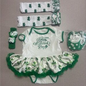 St. Patrick's Day Baby dress with Accessories